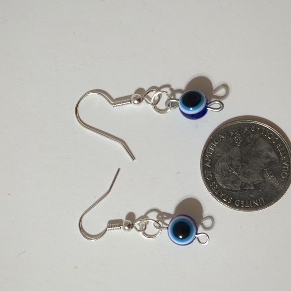 Evil Eye 2 earrings navy blue - Picture 5 of 5